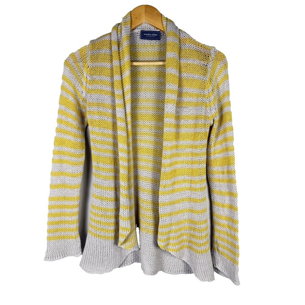 Wooden Ships‎ Striped Knit Cardigan Womens Small Preppy Coastal Heritage Indie